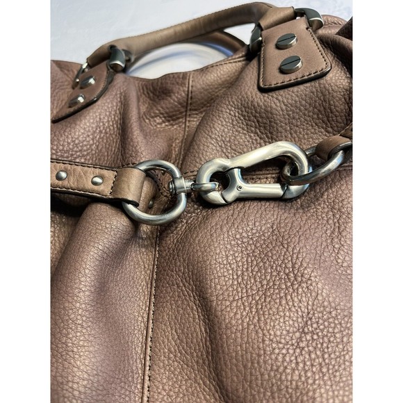 B. Makowsky Large Brown Leather Hobo Satchel Handbag Purse with Dust Cover EUC - Picture 14 of 16